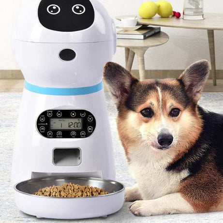 Automatic Robot Style Intelligent Audible Pet Feeder - Record your Message