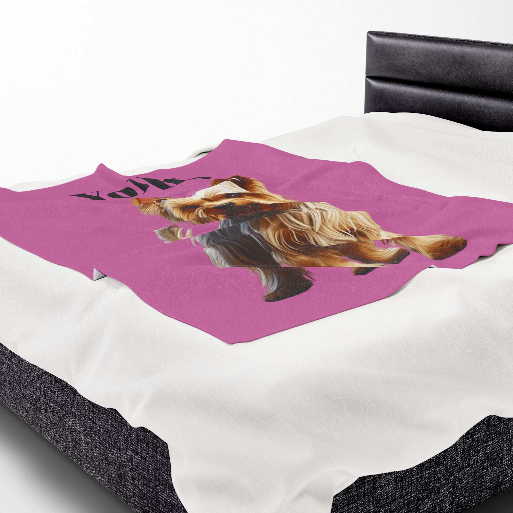 Yorkie Plush Blanket - Soft Velveteen Throw for Dog Lovers