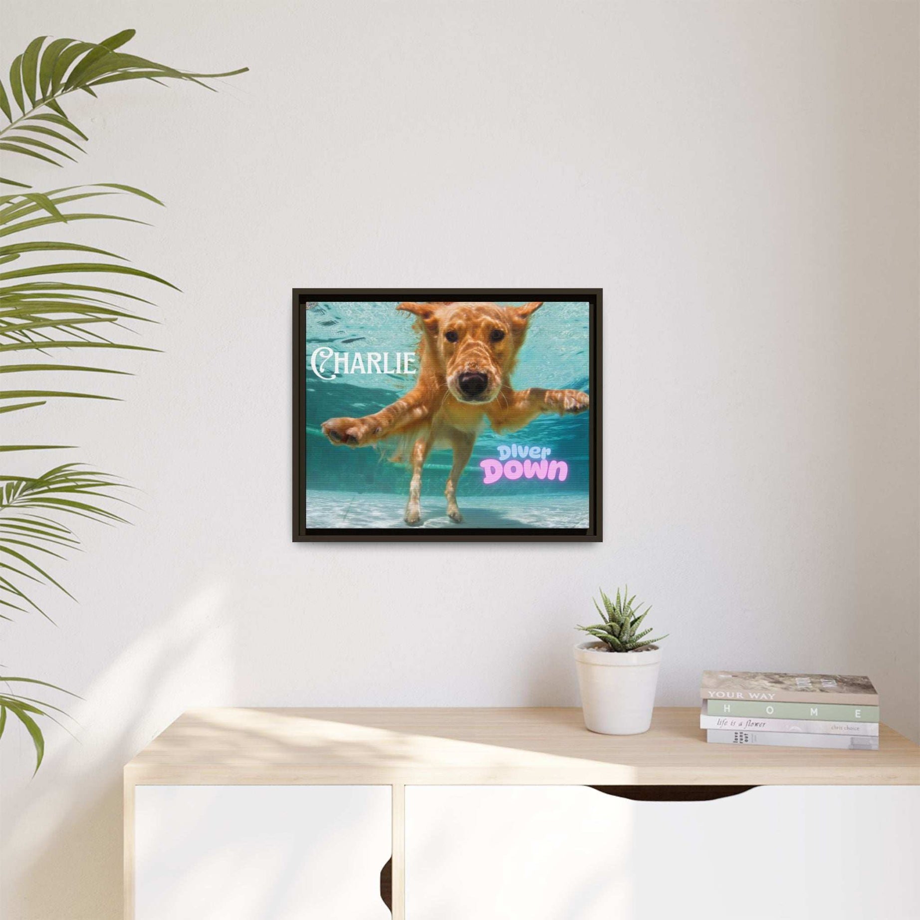 Framed Personalized Landscape Photo Canvas Wall Art - 'Add your Caption'