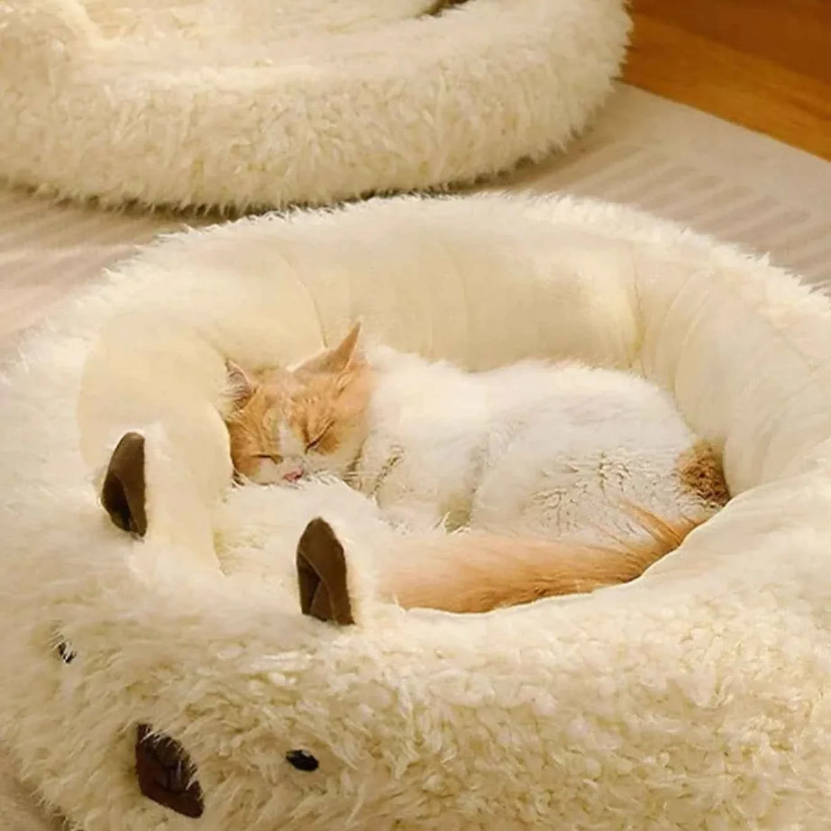 Cozy Pet Nest - Bear-Shaped Plush Bed