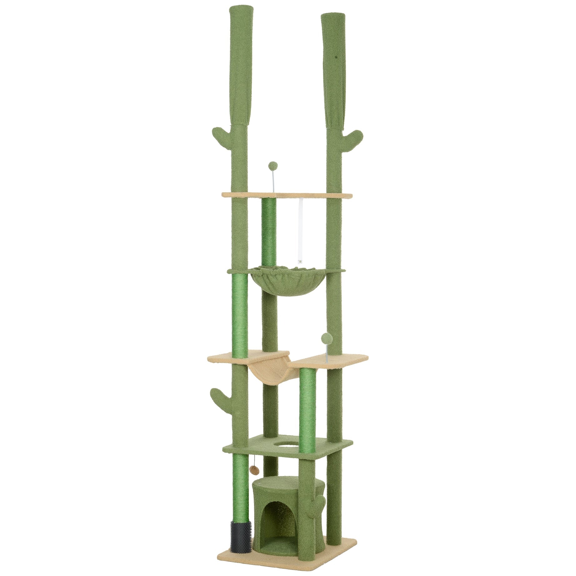 Cat Tree Floor to Ceiling 89-100 Inch - Condo Hammock Grooming Post