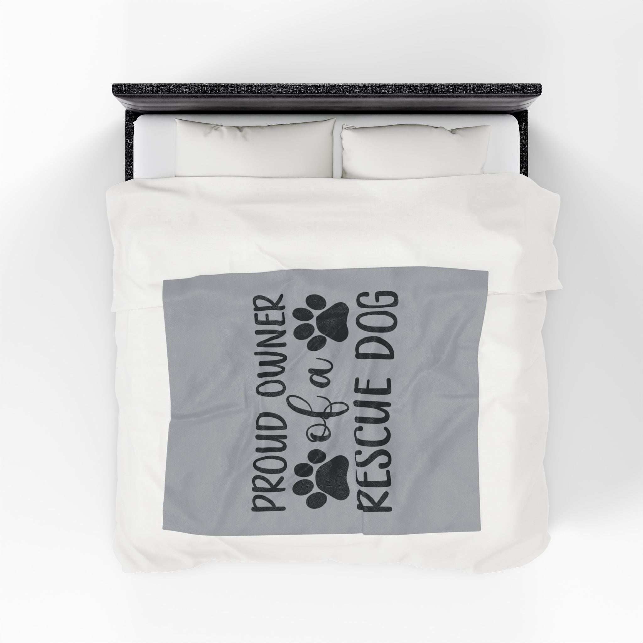 Proud Owner of a Rescue Dog Velveteen Plush Blanket - Cozy Pet Lover Gift