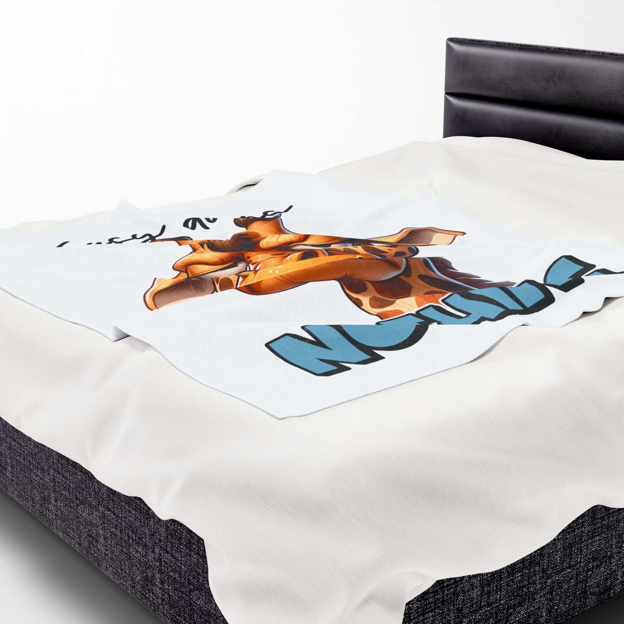 Funny Giraffe Plush Blanket - 'Busy Doing Nothing'