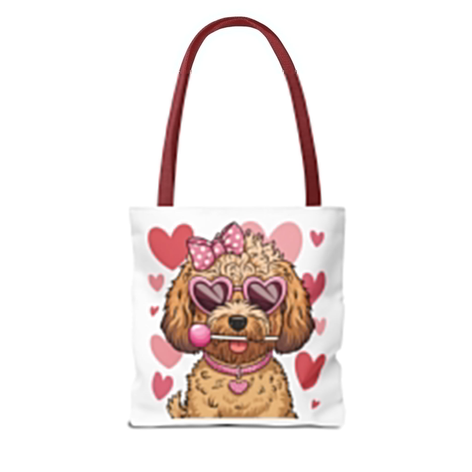 Cute Dog Lover Tote Bag with Heart Design