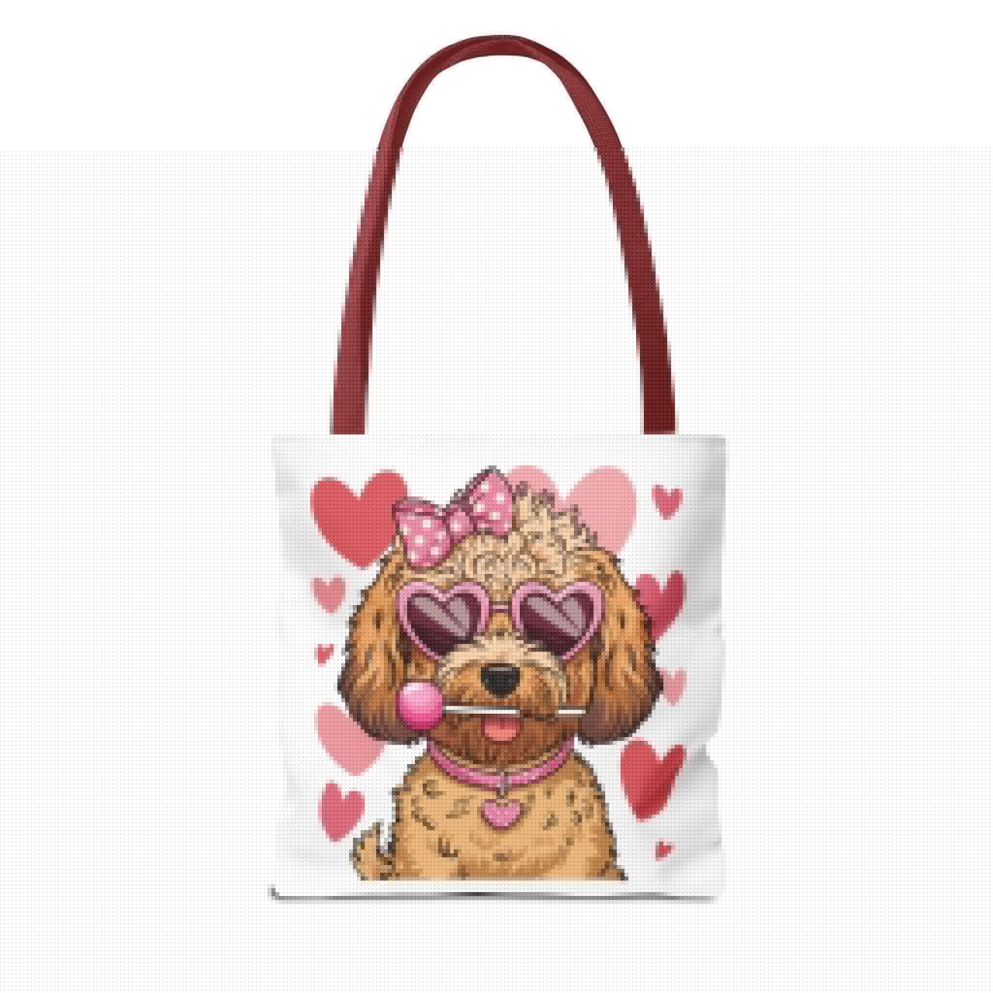 Cute Dog Lover Tote Bag with Heart Design