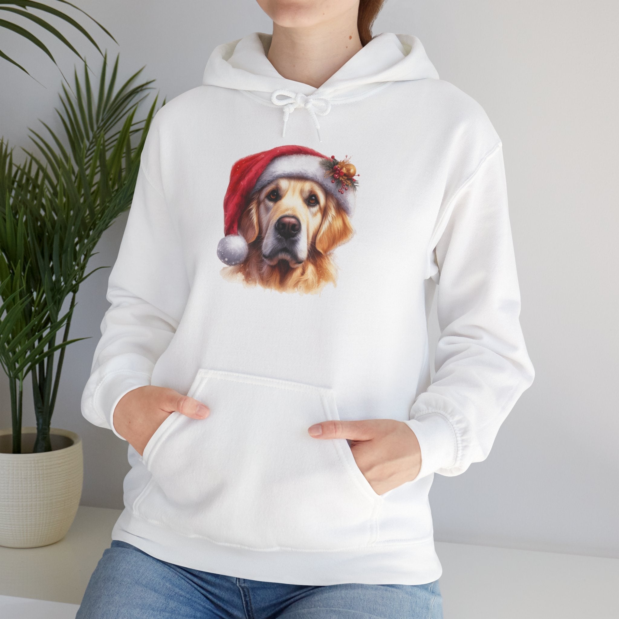 Christmas Hoodie - Golden Retriever in Santa Hat