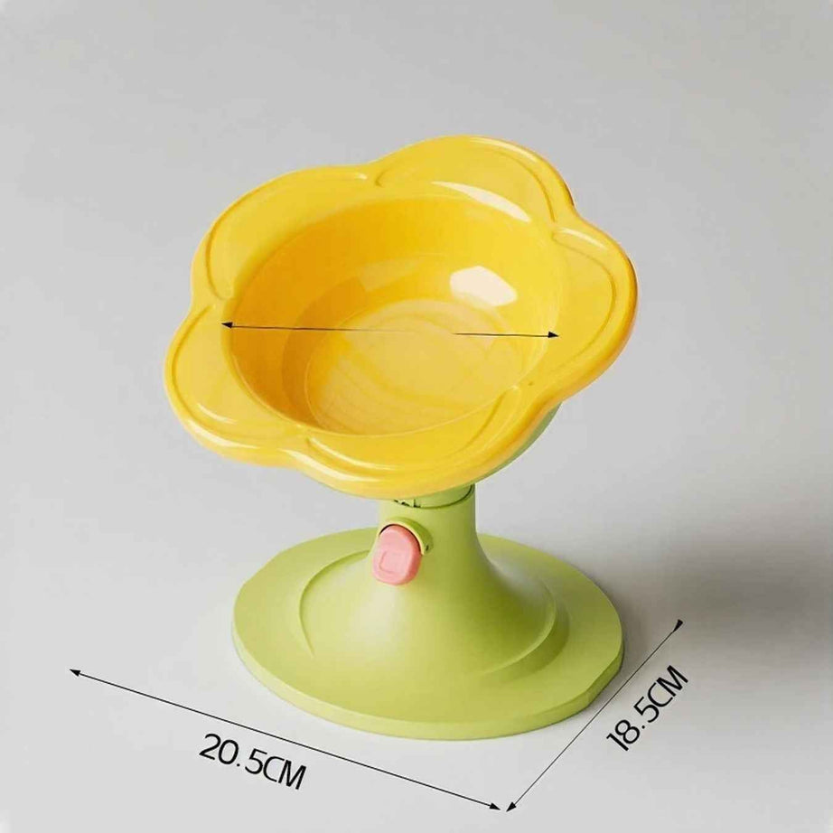 Pet Flower Bowl Ceramic - Elevated Pedestal Feeding Dish