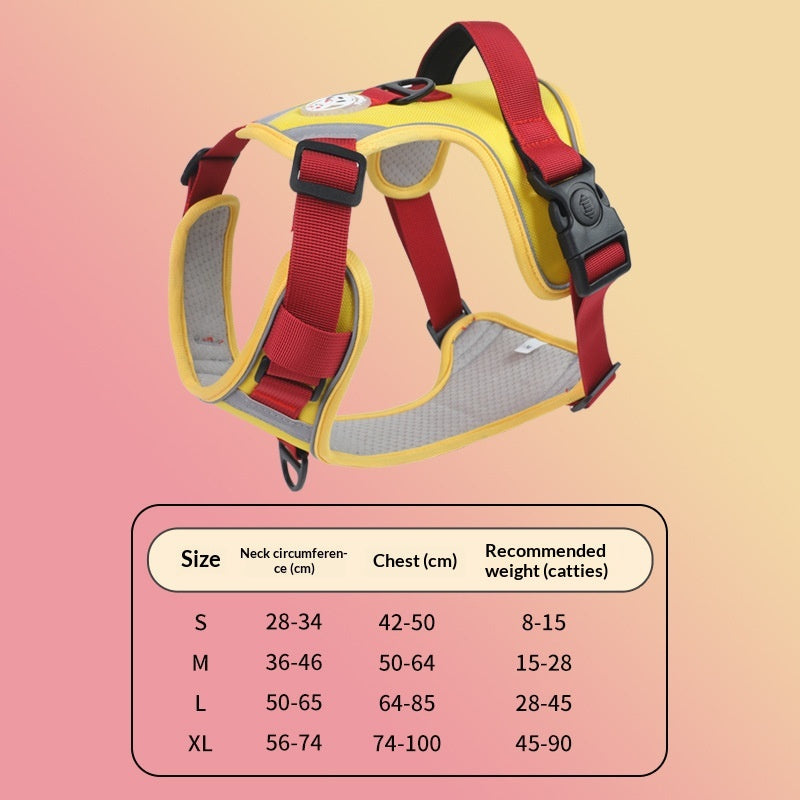 Adjustable Dog Harness - Large Chest Style with Leash