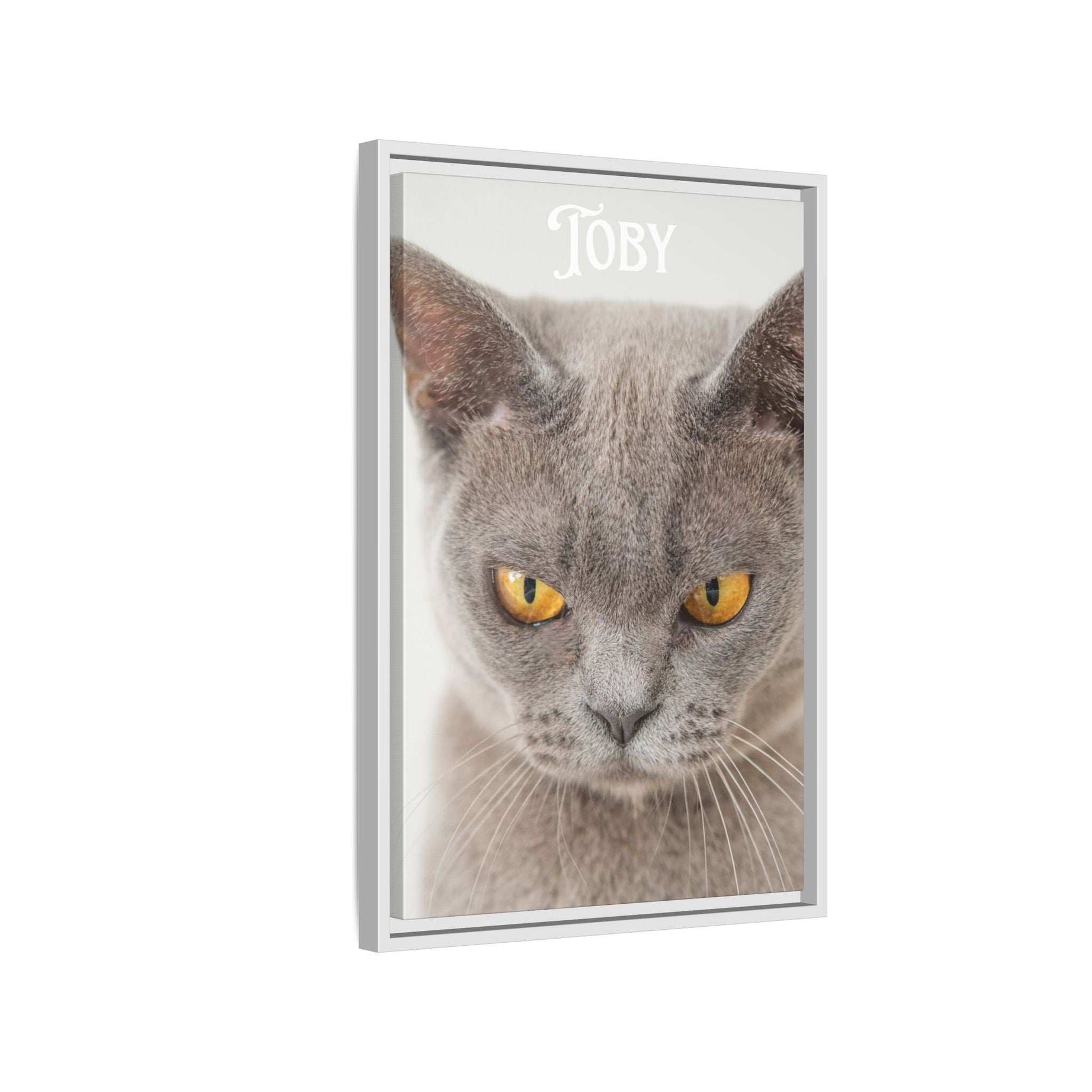Personalized Photo Wall Art - Framed Matte Canvas Print for Pet Lovers - Customizable Name Print