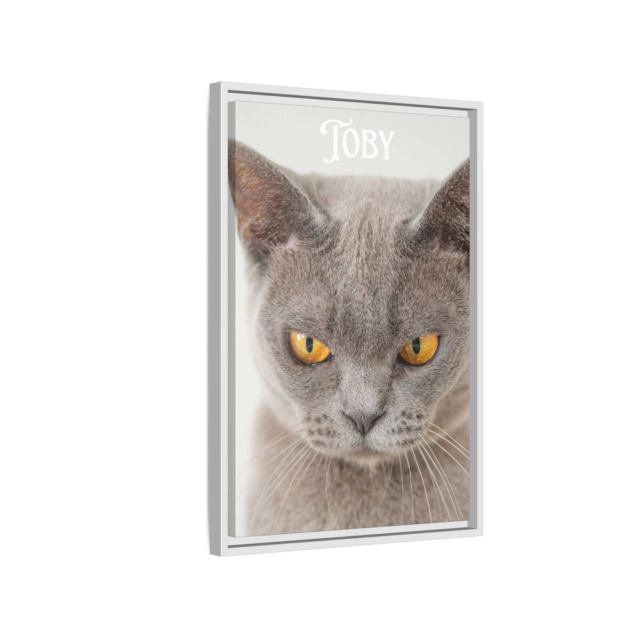 Personalized Photo Wall Art - Framed Matte Canvas Print for Pet Lovers - Customizable Name Print
