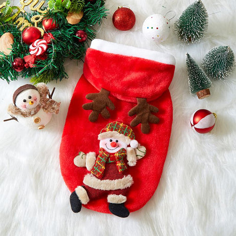 Christmas Dog Hoodie - Festive Flannel Pet Costume