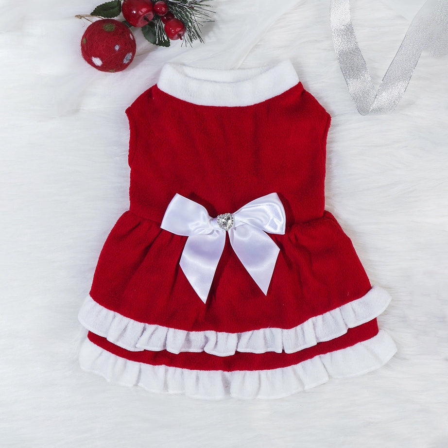 Bow Princess Dress - Pet Christmas Holiday Outfit