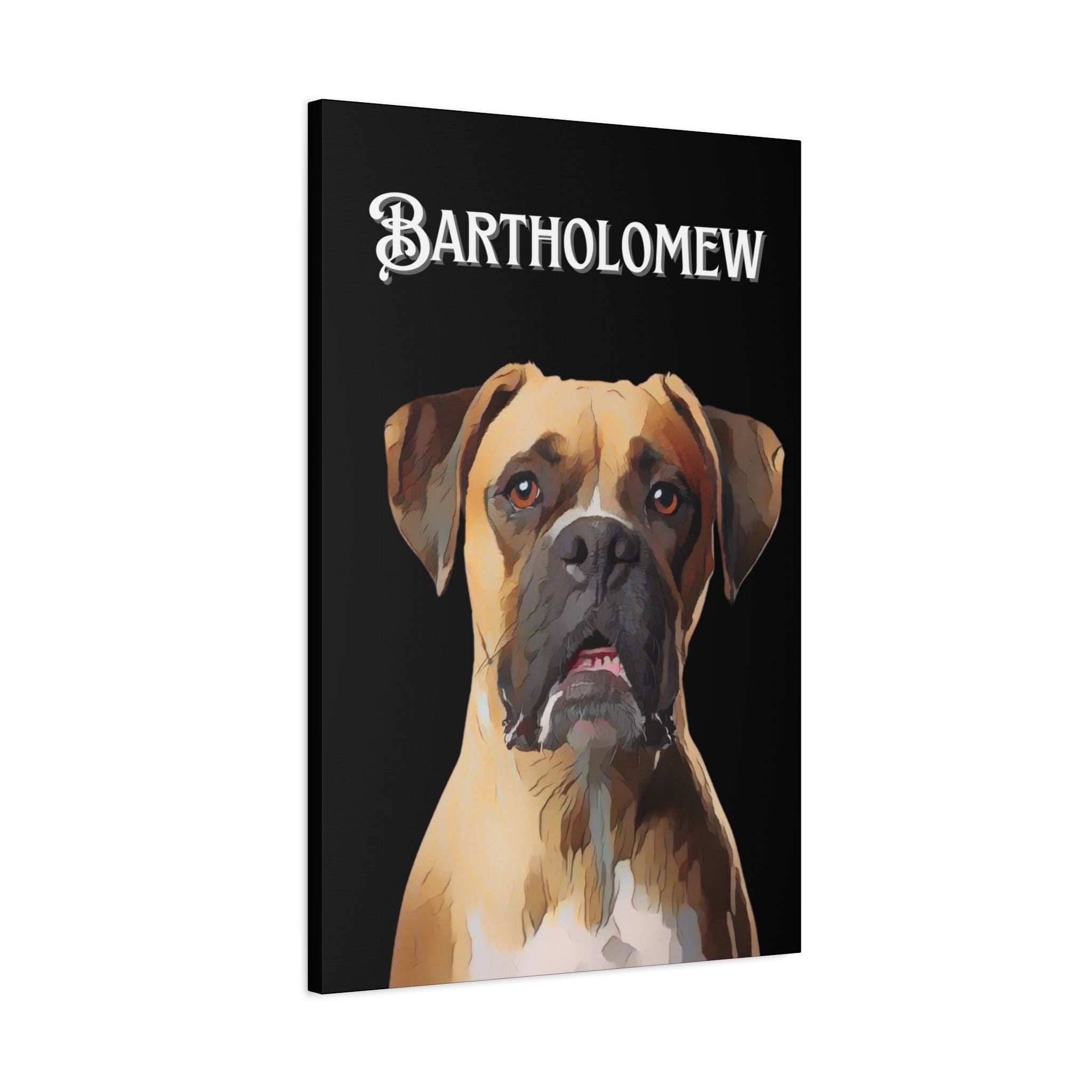 Cartoon Personalized Black Canvas Art - Custom Made Portrait of Your Pet(s)