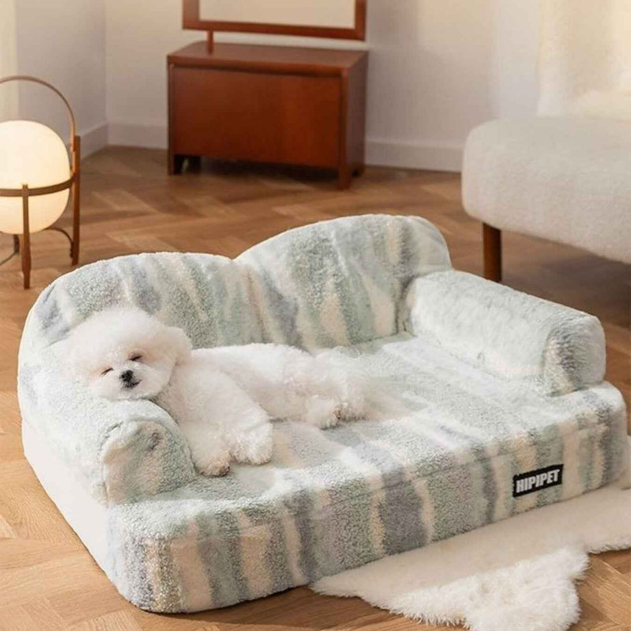 Pet Plush Bolster Bed Semi-Enclosed - Cozy Nest for Cats and Dogs