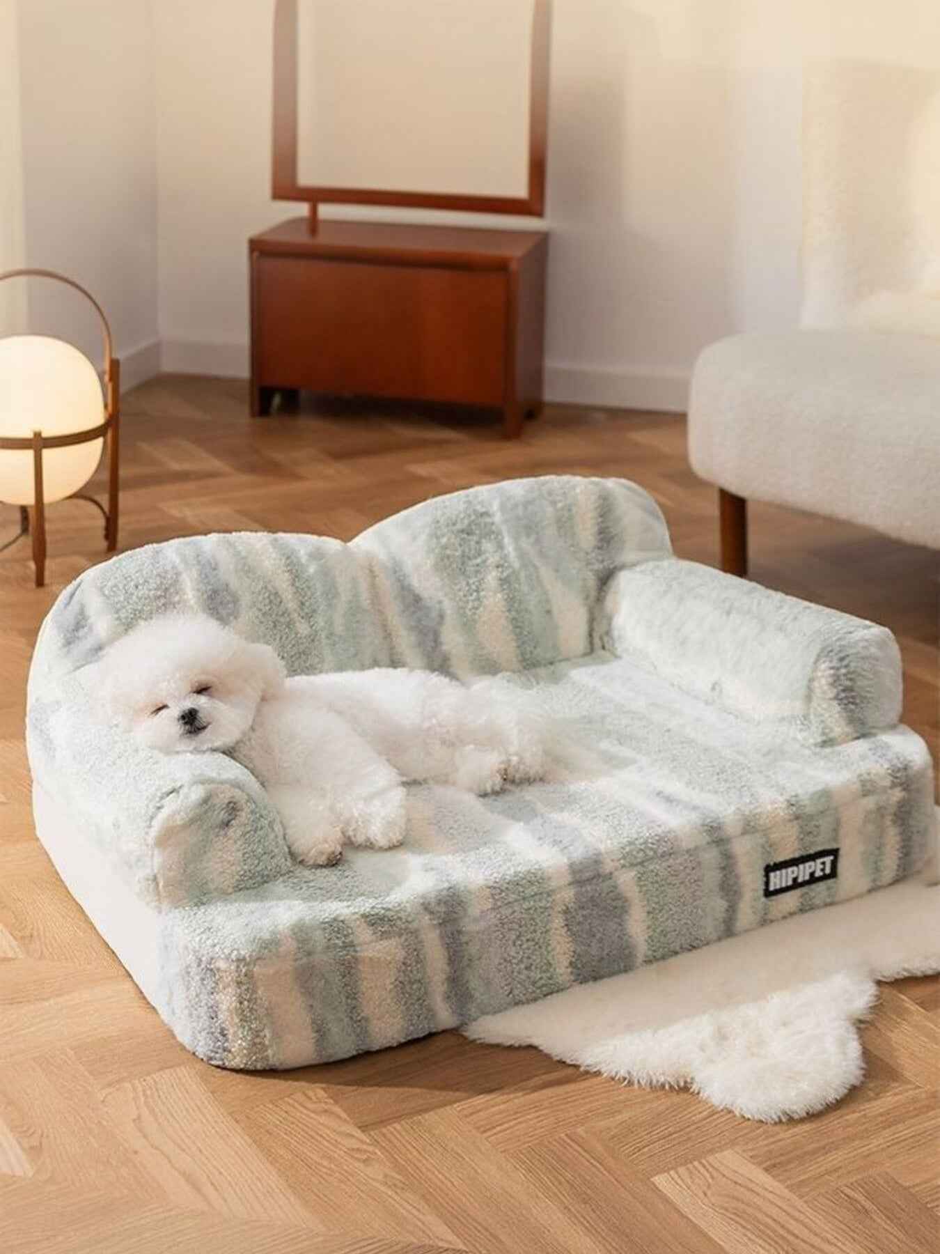 Pet Plush Bolster Bed Semi-Enclosed - Cozy Nest for Cats and Dogs