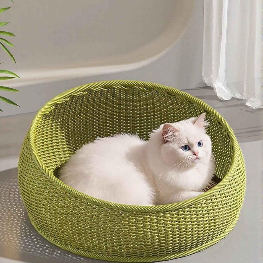 Round Woven Rattan Pet Nest