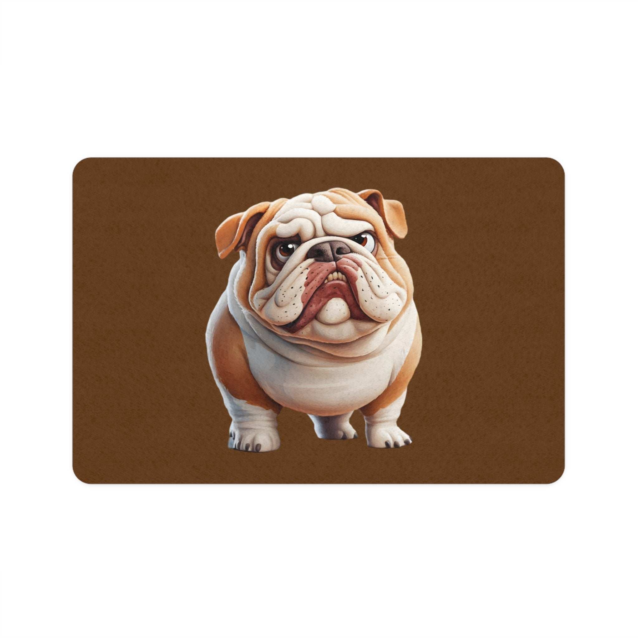 Adorable Bulldog Pet Food Mat - Non-Slip Feeding Mat for Dogs