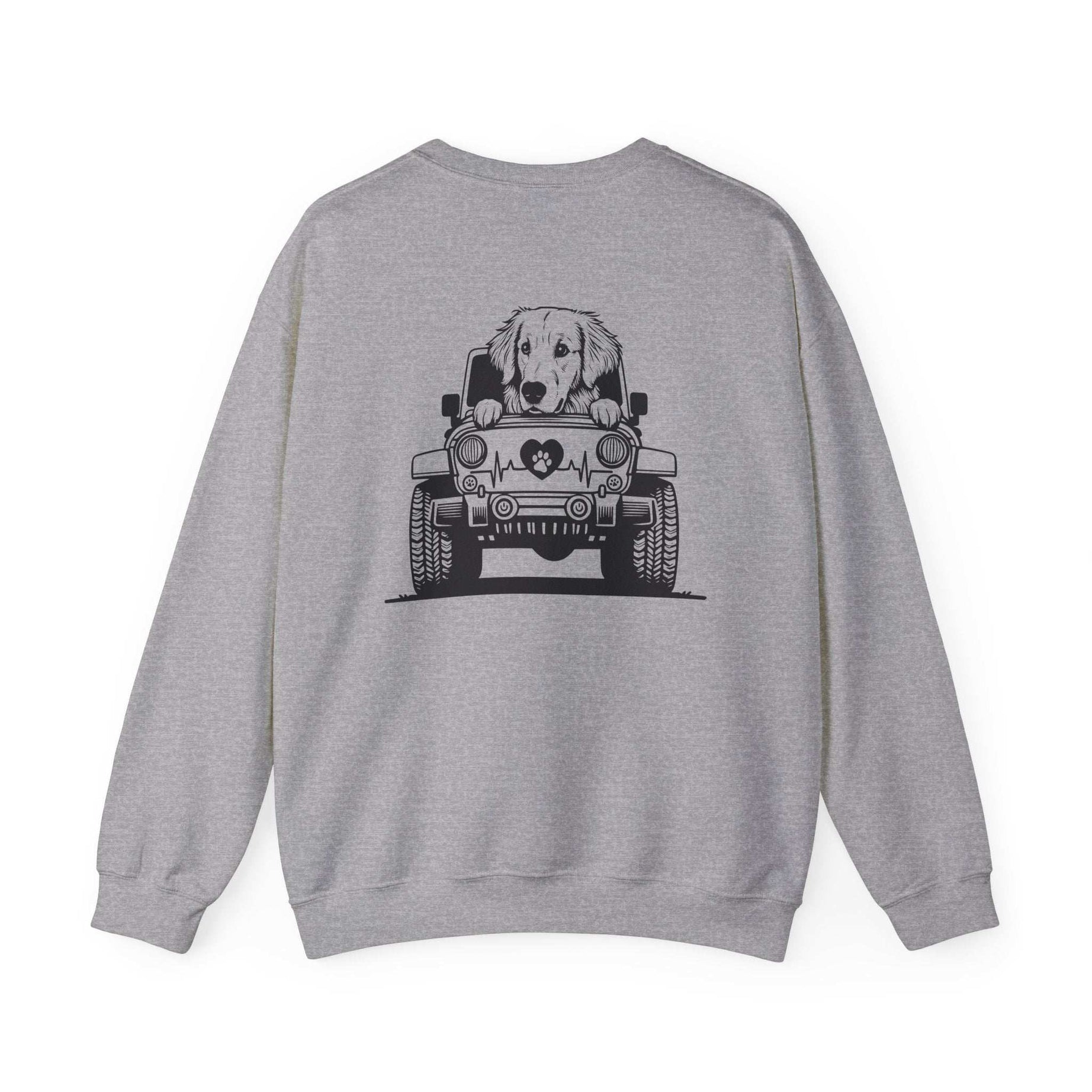 Golden Retriever Jeep Sweatshirt - Dog Lover's Heavy Blend