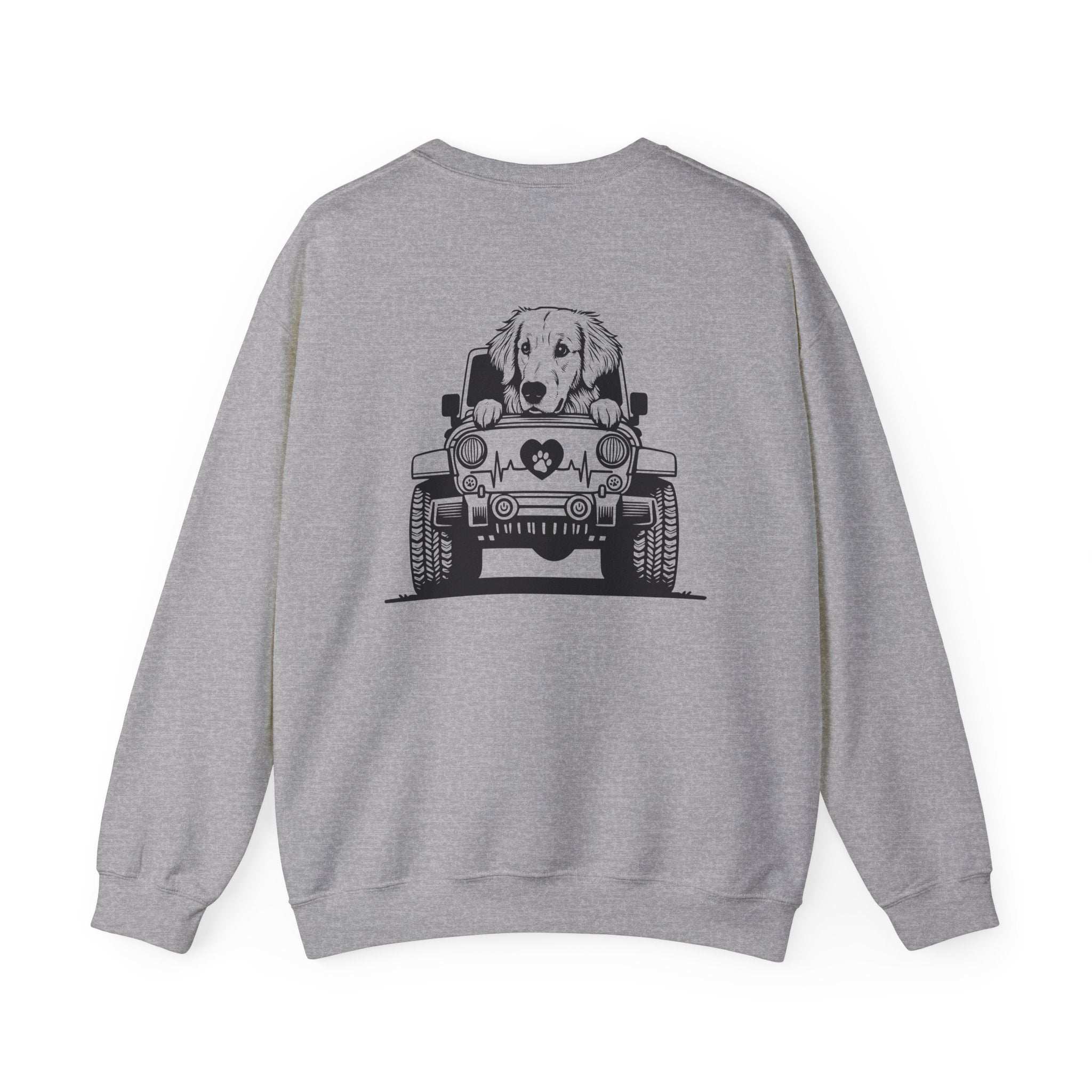 Golden Retriever Jeep Sweatshirt - Dog Lover's Heavy Blend