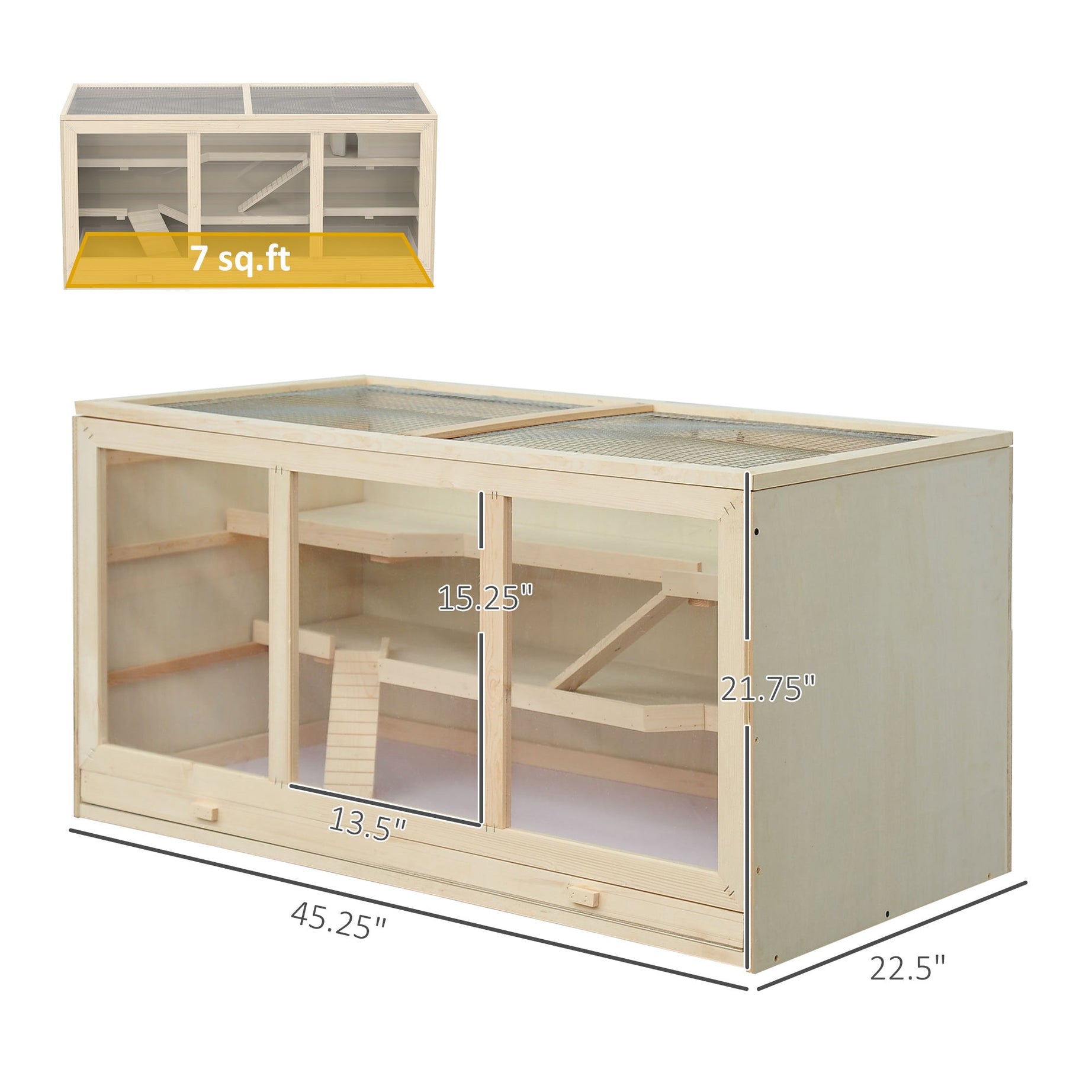 Extra Large Hamster Cage 45 Inch with Multi-Level Play
