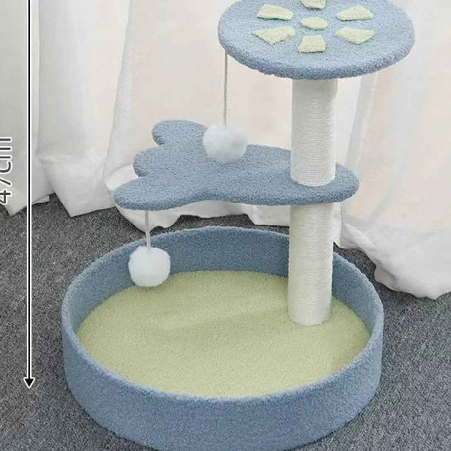 Cat Scratching Post with Bed - Sisal Tower and Toy