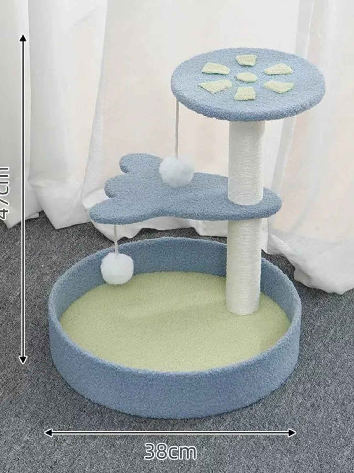 Cat Scratching Post with Bed - Sisal Tower and Toy