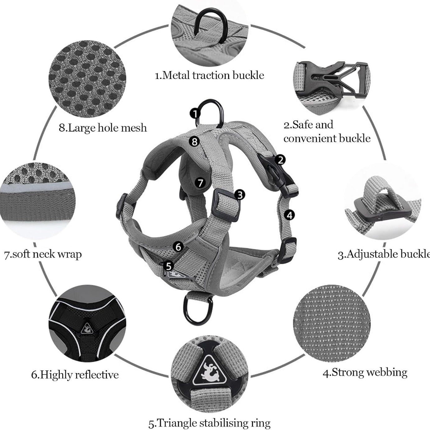 Anti-Escape Cat Harness - Breathable Mesh Leash Set