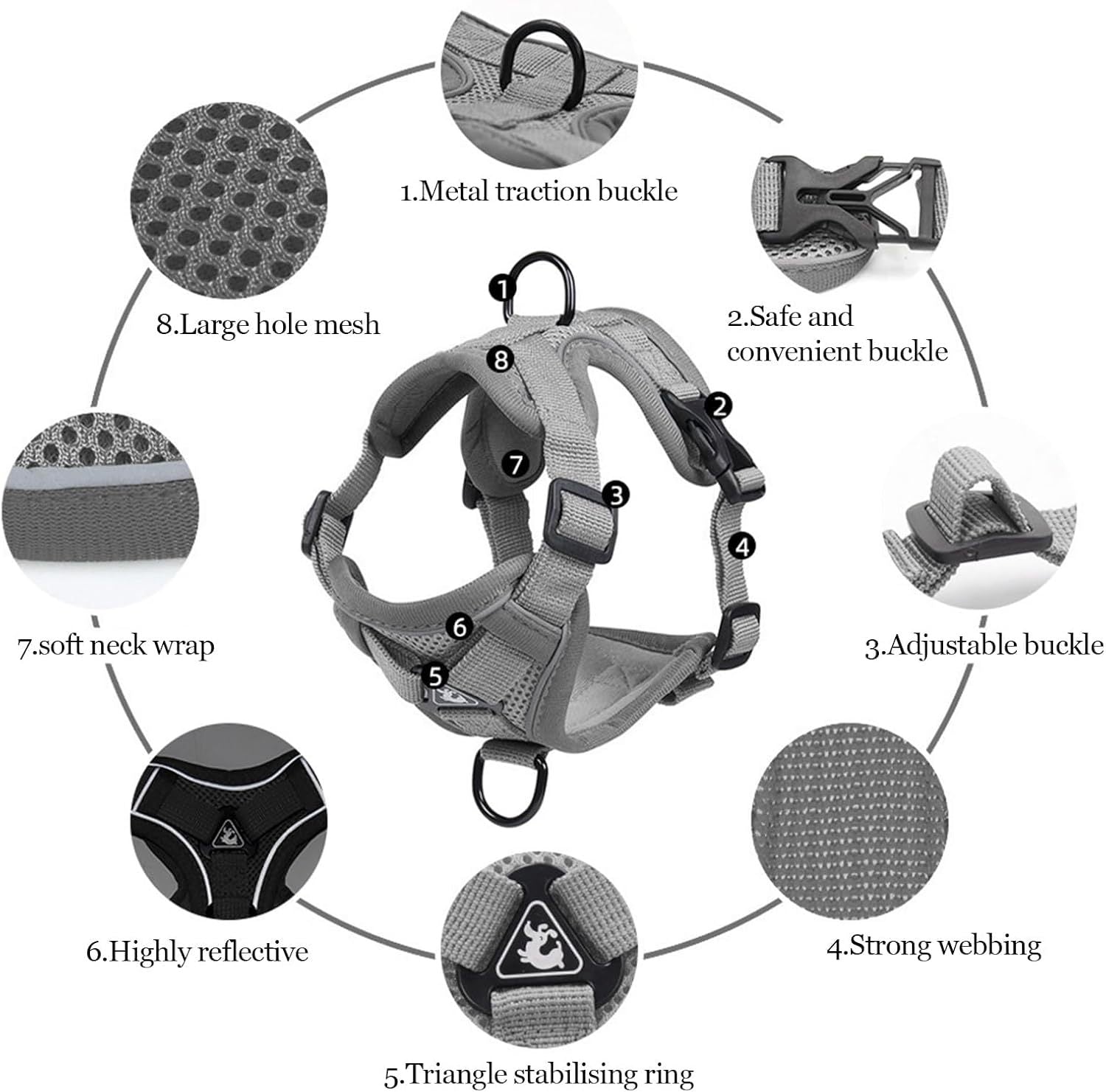 Anti-Escape Cat Harness - Breathable Mesh Leash Set
