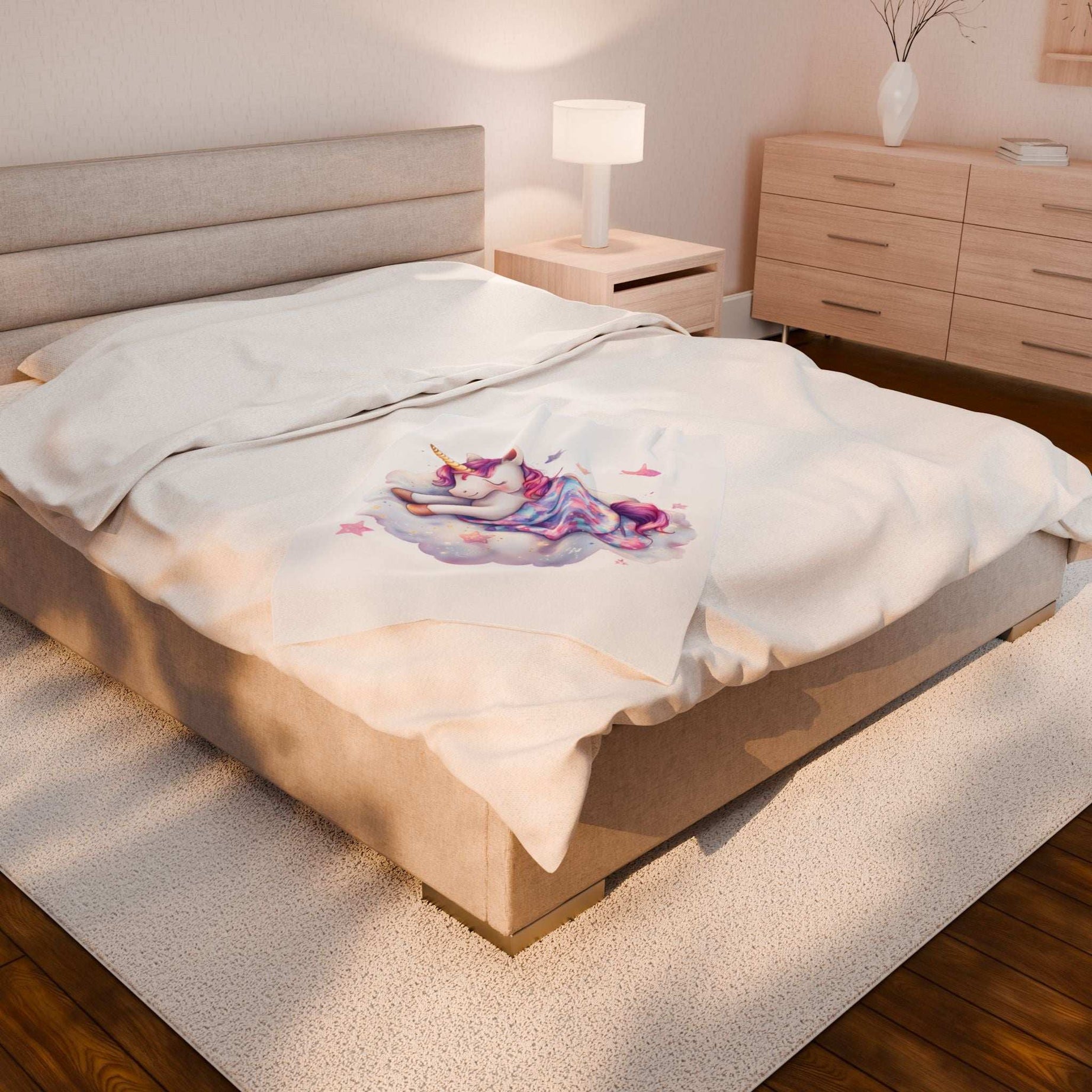 Dreamy Unicorn Velveteen Plush Blanket | Cozy Soft Throw for Kids & Nursery Decor