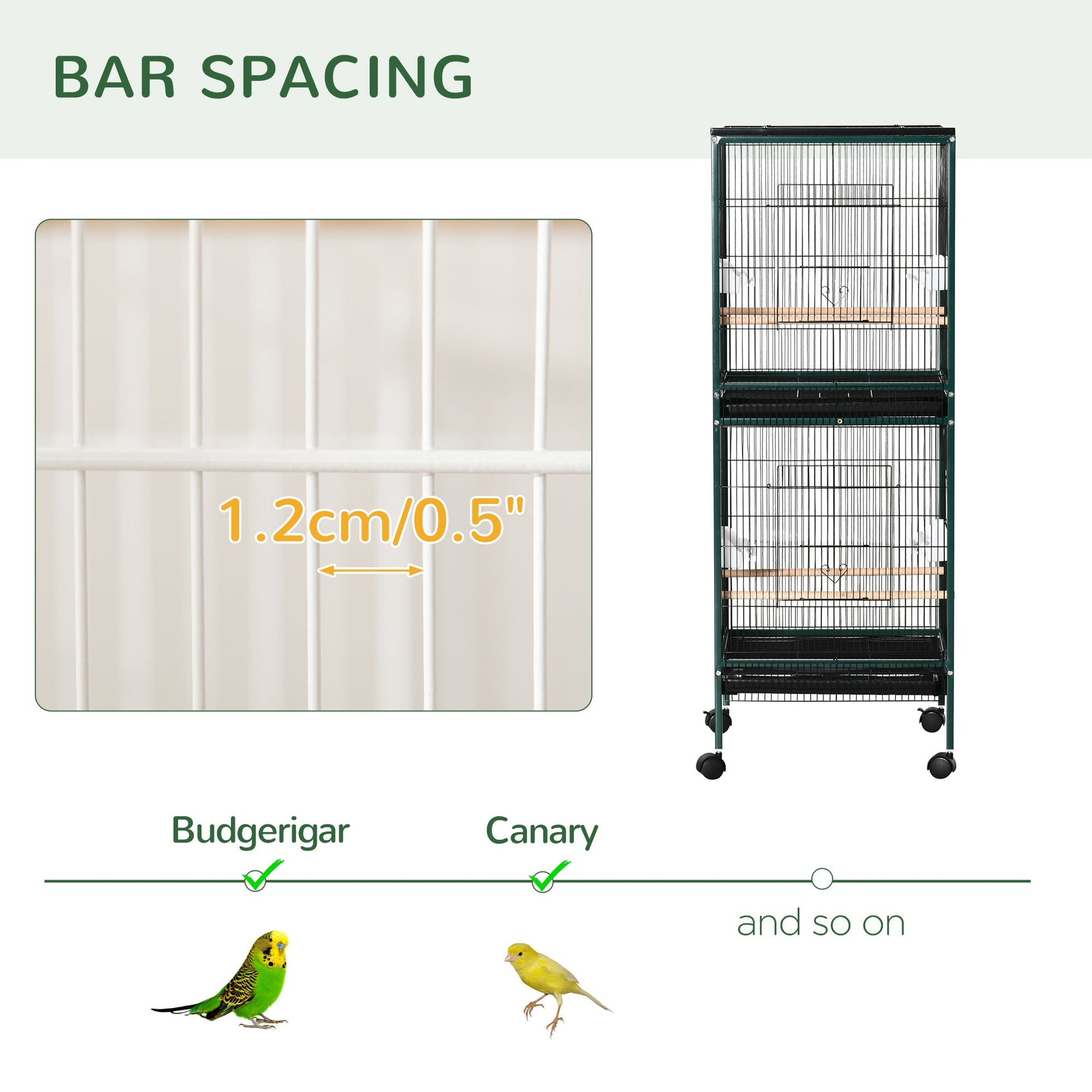 Large Bird Cage with Wide Wingspan Space
