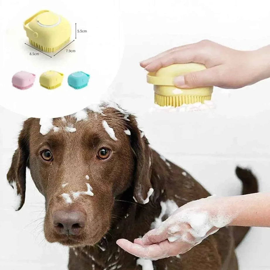 Pet Bath Brush - Cute Cartoon Silicone