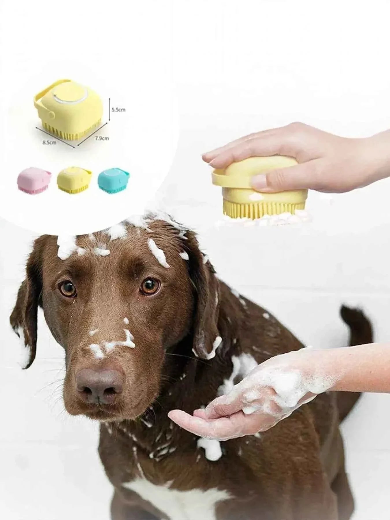 Pet Bath Brush - Cute Cartoon Silicone