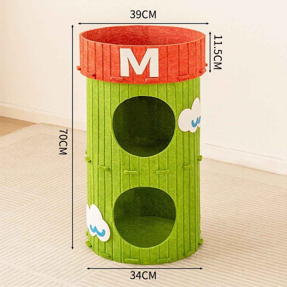 Cat House Cube Tunnel System - Felt Interactive Hideaway
