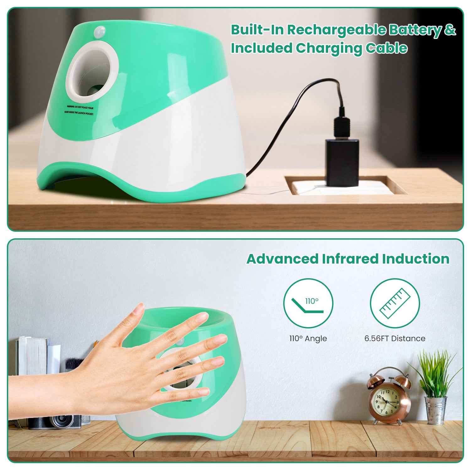 Automatic Dog Ball Launcher - 6 Tennis Balls Adjustable Distance