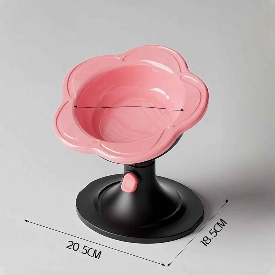 Pet Flower Bowl Ceramic - Elevated Pedestal Feeding Dish