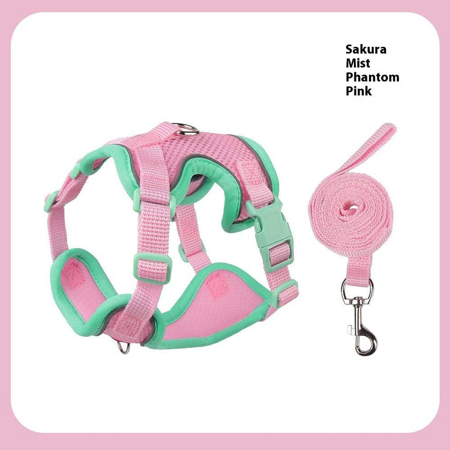 Fully Adjustable Cat Vest Pet Harness with Matching Leash