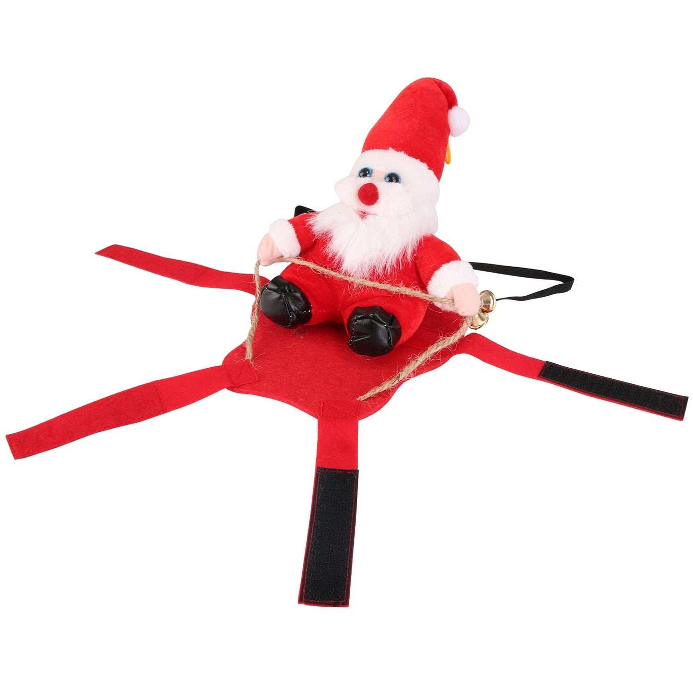 Christmas Santa Pet Outfit - Riding Style with Bell