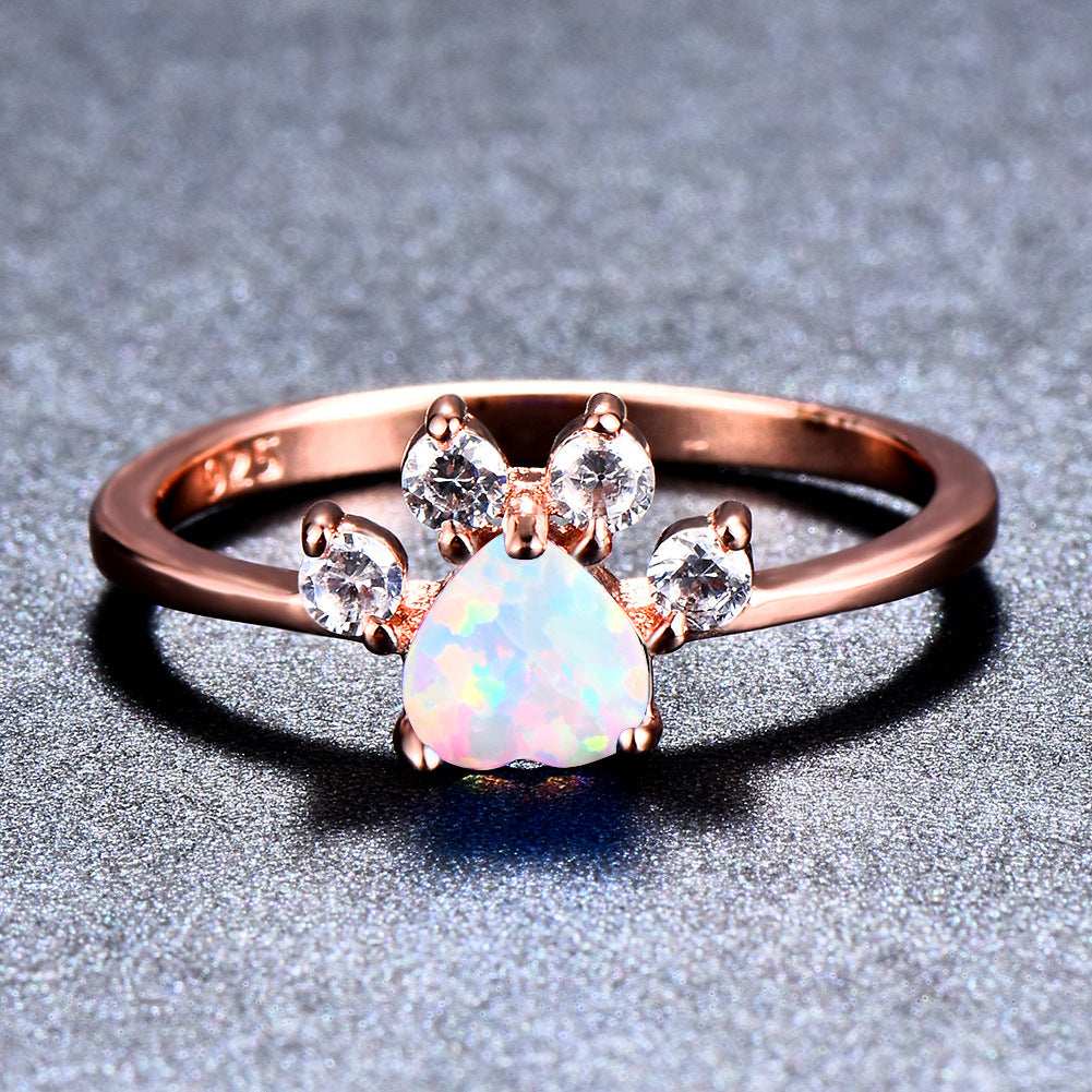 Cute Rhinestone Cat-claw Shaped Fashion Personality Ring  - Women's Jewelry
