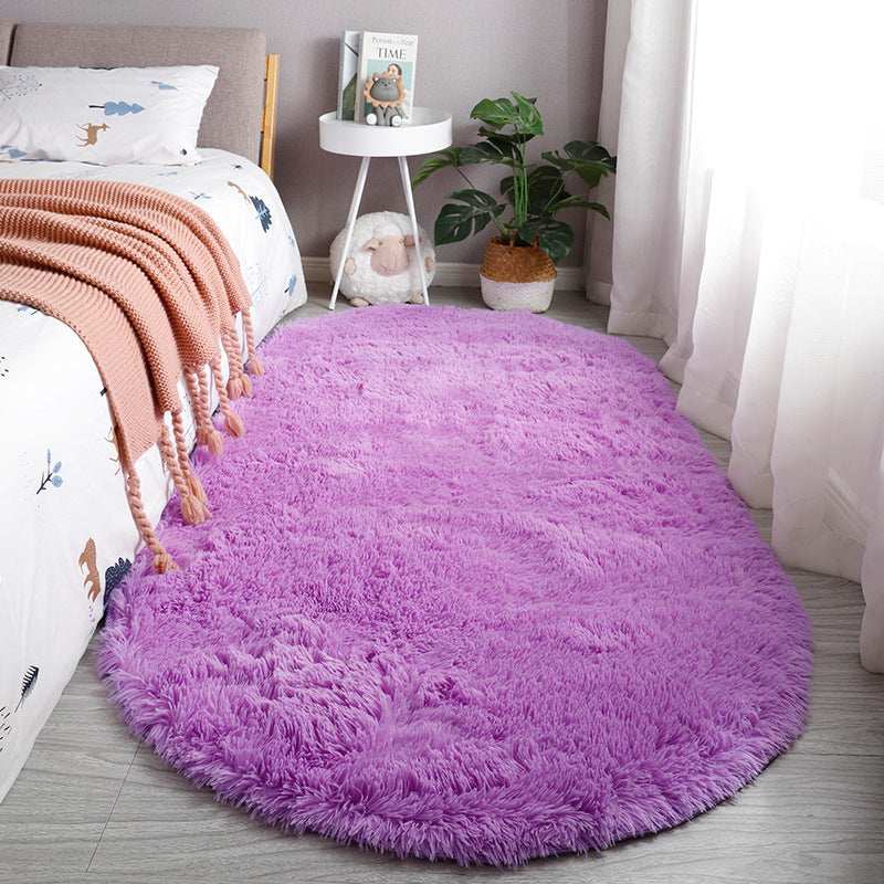 Silk Hair Tie-dyed Carpet Living Room Bedroom Bedside Pet Mat