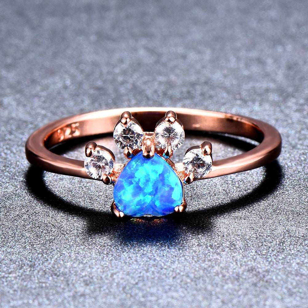 Cute Rhinestone Cat-claw Shaped Fashion Personality Ring  - Women's Jewelry