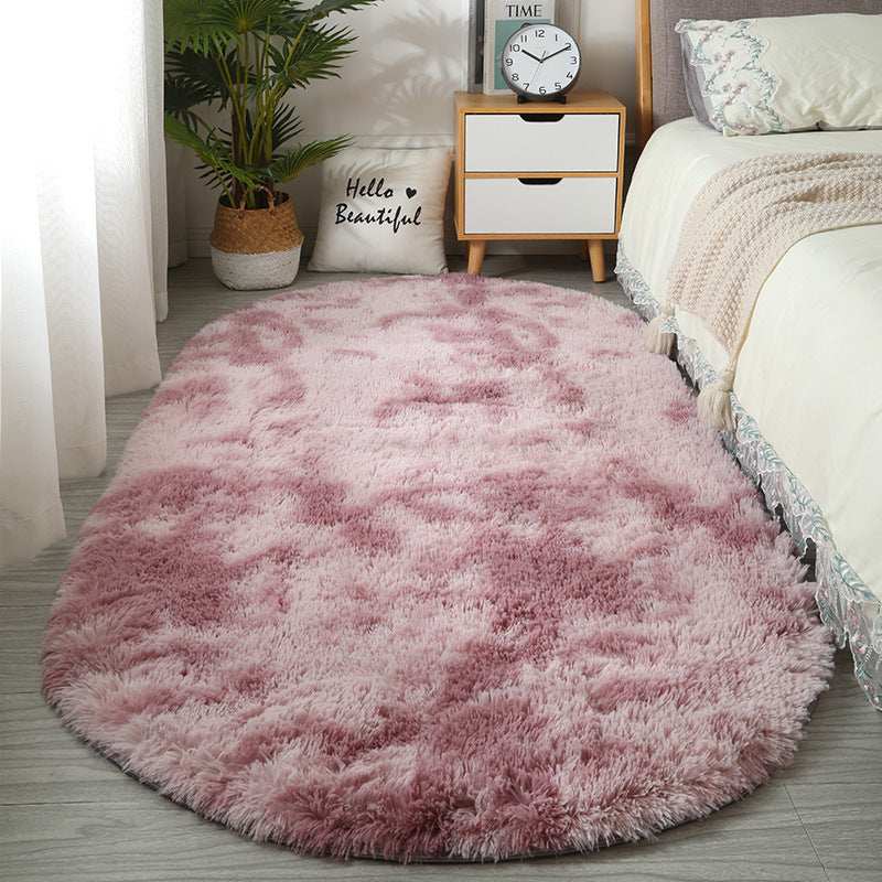Silk Hair Tie-dyed Carpet Living Room Bedroom Bedside Pet Mat