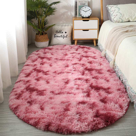 Silk Hair Tie-dyed Carpet Living Room Bedroom Bedside Pet Mat