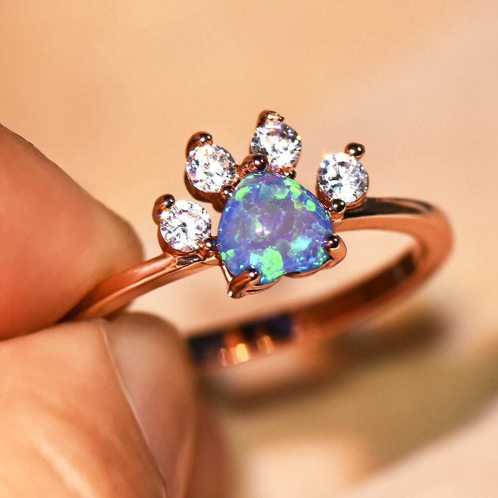 Cute Rhinestone Cat-claw Shaped Fashion Personality Ring  - Women's Jewelry