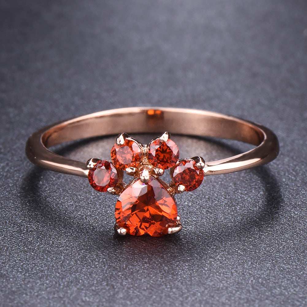 Cute Rhinestone Cat-claw Shaped Fashion Personality Ring  - Women's Jewelry