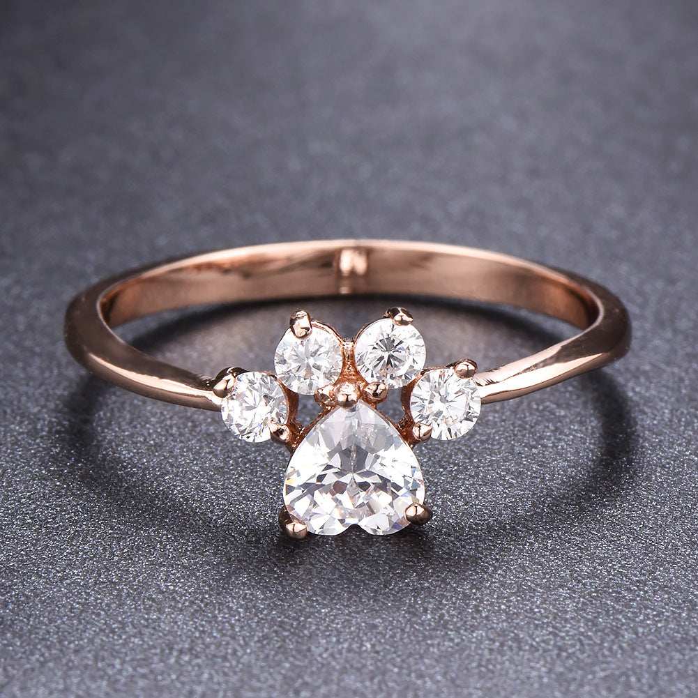 Cute Rhinestone Cat-claw Shaped Fashion Personality Ring  - Women's Jewelry