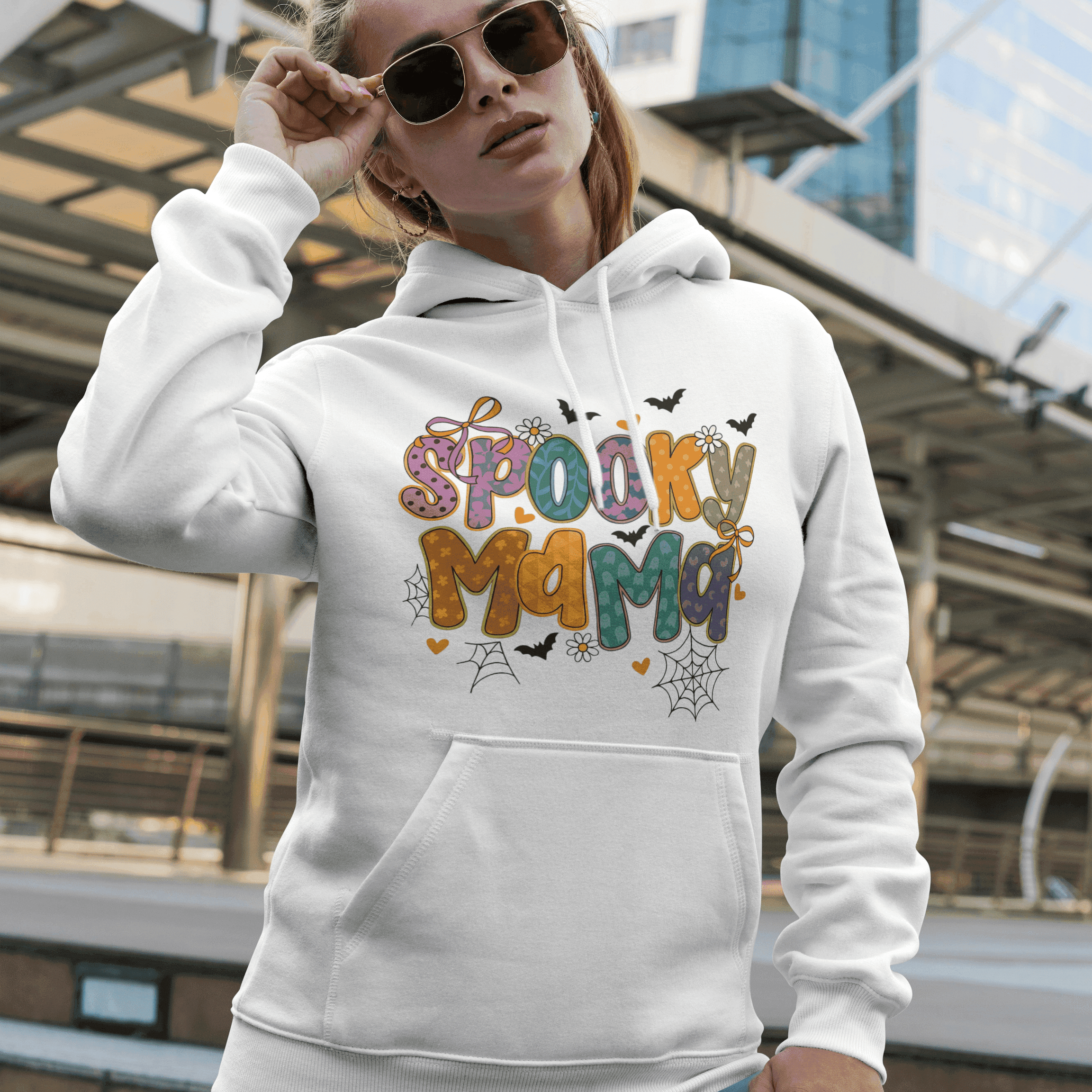 Halloween Spooky Mama Hoodie Sweatshirt - Mom Halloween Style