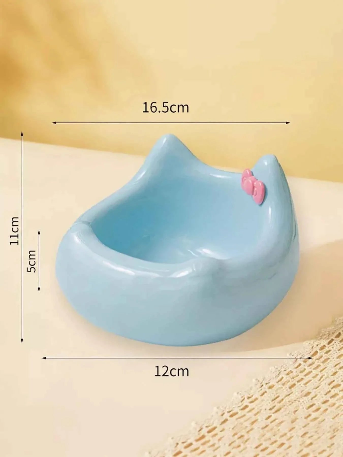 Ceramic Pet Bowl - Elevated with Bowknot