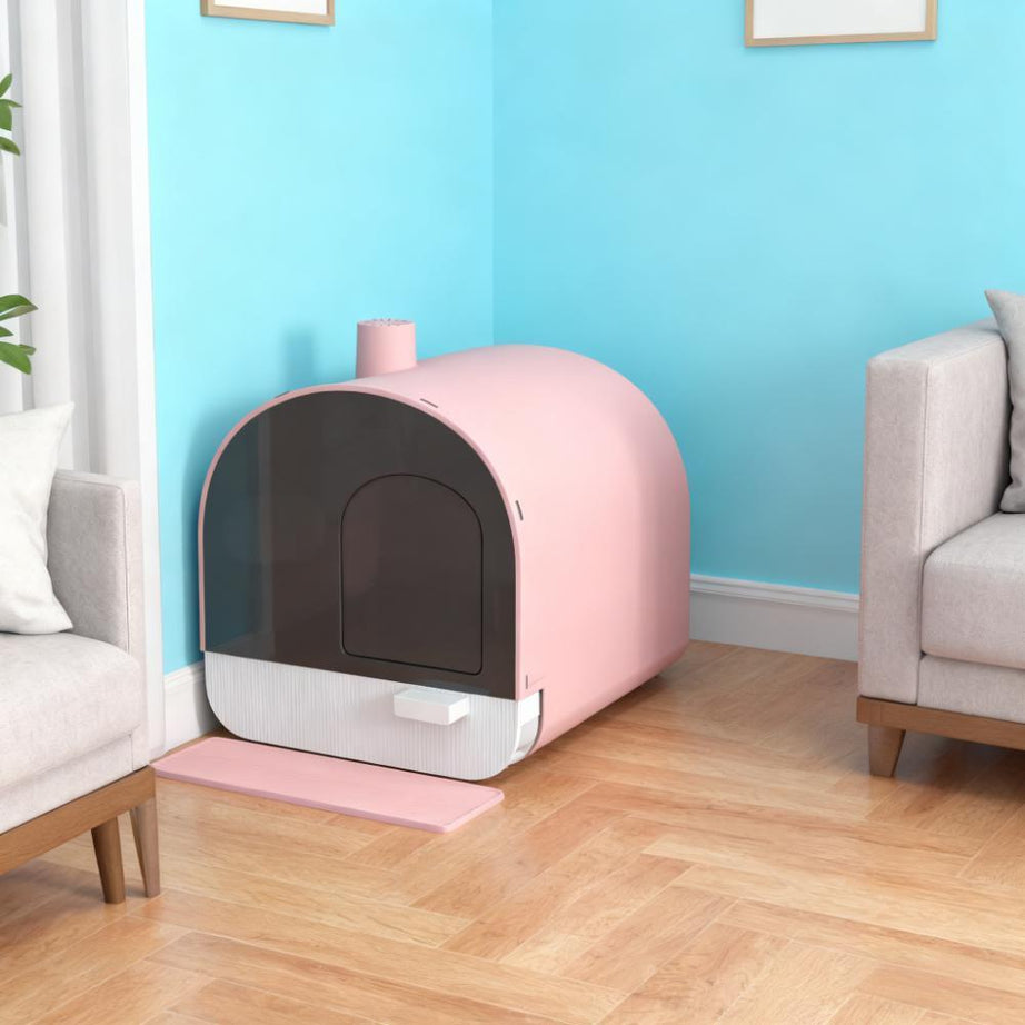 Cat Litter Box With Lid - Scoop Filter Mat Included