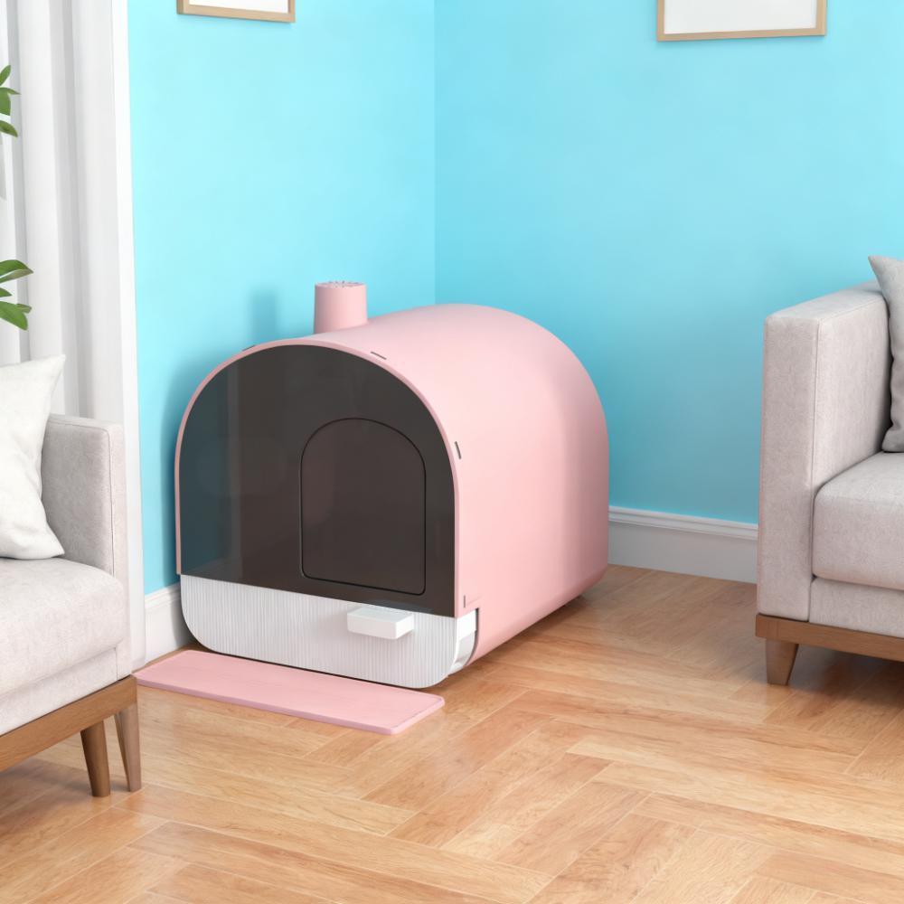 Cat Litter Box With Lid - Scoop Filter Mat Included
