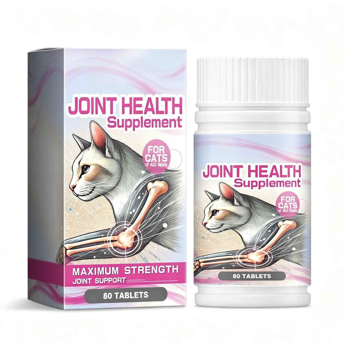 Cat Joint Support Tablets 80 Count - Glucosamine Chewable Supplement